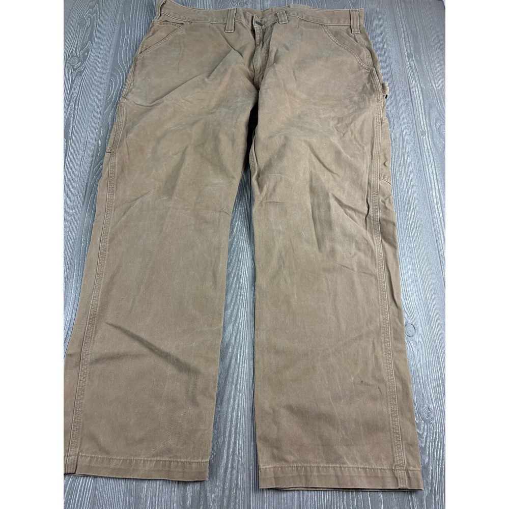 Carhartt Carpenter Workwear Pants Mens 42x30 Relaxed Fit B324 DKH Beige